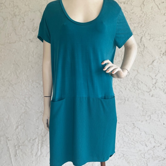 DOLAN Left Coast Collection Dress Turquoise Blue Stretch Tunic Anthropologie PL - Picture 1 of 8